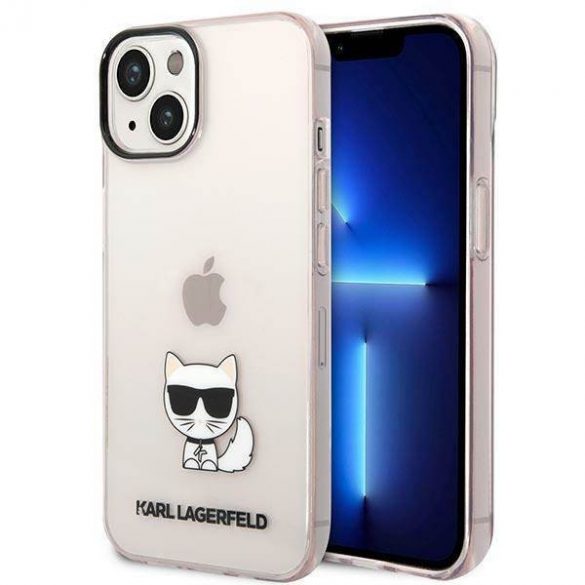 Karl Lagerfeld KLHCP14SCTTRI iPhone 14 / 15 / 13 6,1" hardcase różowy/roz Transparent Choupette Body