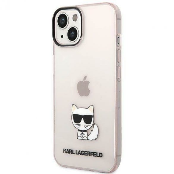 Karl Lagerfeld KLHCP14SCTTRI iPhone 14 / 15 / 13 6,1" hardcase różowy/roz Transparent Choupette Body