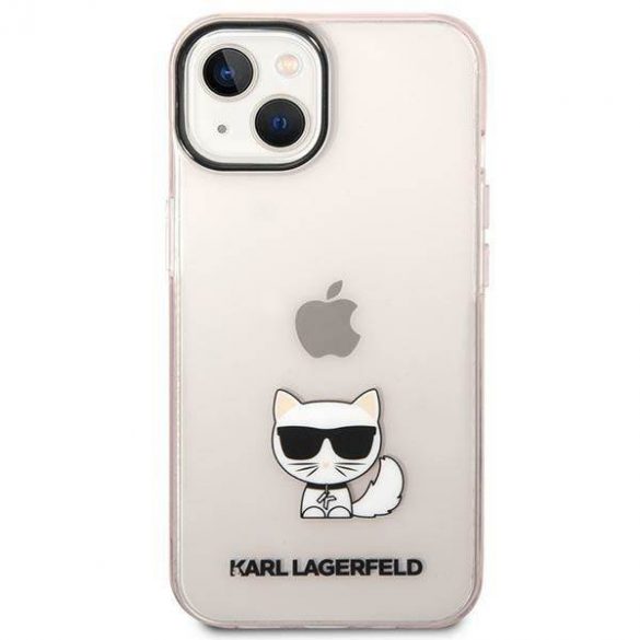 Karl Lagerfeld KLHCP14SCTTRI iPhone 14 / 15 / 13 6,1" hardcase różowy/roz Transparent Choupette Body