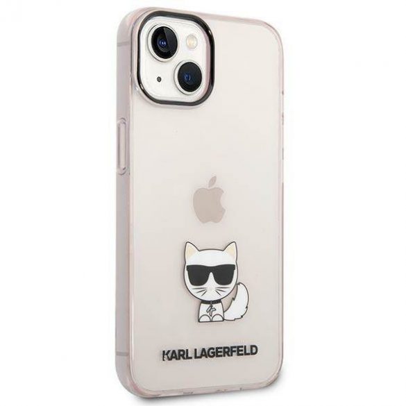 Karl Lagerfeld KLHCP14SCTTRI iPhone 14 / 15 / 13 6,1" hardcase różowy/roz Transparent Choupette Body