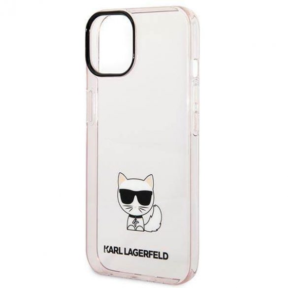 Karl Lagerfeld KLHCP14SCTTRI iPhone 14 / 15 / 13 6,1" hardcase różowy/roz Transparent Choupette Body