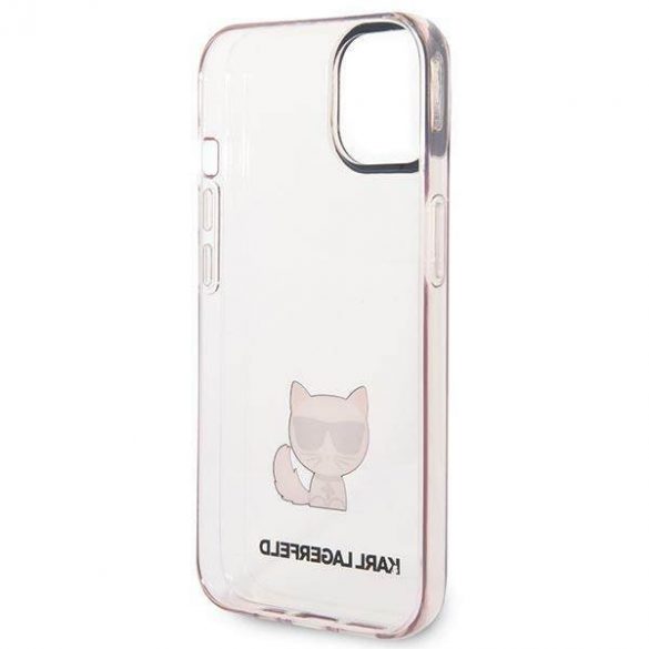 Karl Lagerfeld KLHCP14SCTTRI iPhone 14 / 15 / 13 6,1" hardcase różowy/roz Transparent Choupette Body