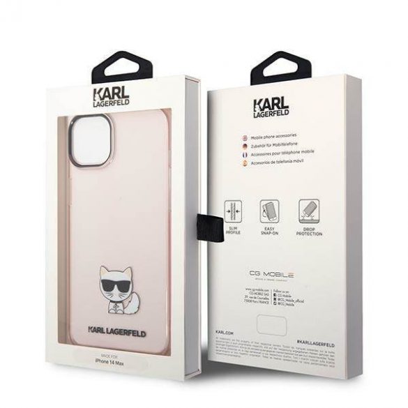 Karl Lagerfeld KLHCP14SCTTRI iPhone 14 / 15 / 13 6,1" hardcase różowy/roz Transparent Choupette Body