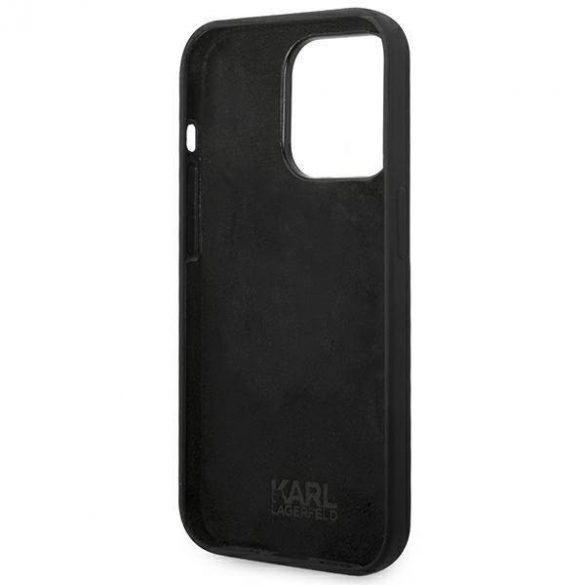 Karl Lagerfeld KLHCP14LSLCTBK Husă rigidă pentru iPhone 14 Pro de 6,1 inchi, negru, silicon Choupette