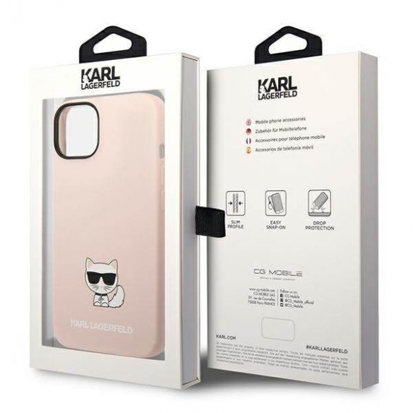 Karl Lagerfeld KLHCP14MSLCTPI iPhone 14 Plus / 15 Plus 6,7" hardcase jasnoróżowy/roz deschis Corp Choupette din silicon