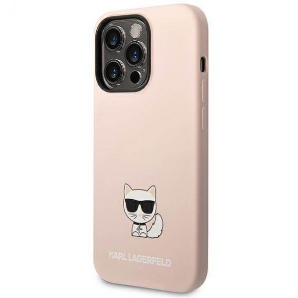 Karl Lagerfeld KLHCP14LSLCTPI Husă rigidă pentru iPhone 14 Pro 6,1" jasnoróżowy/roz deschis Husă Choupette din silicon