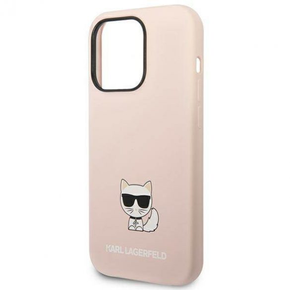 Karl Lagerfeld KLHCP14LSLCTPI Husă rigidă pentru iPhone 14 Pro 6,1" jasnoróżowy/roz deschis Husă Choupette din silicon