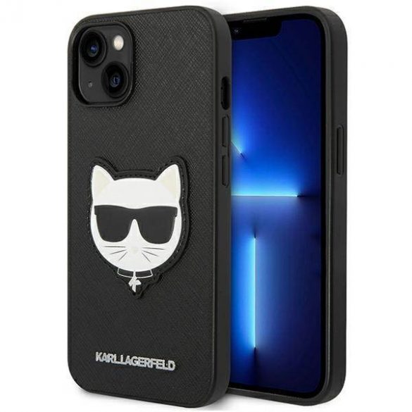 Karl Lagerfeld KLHCP14SSAPCHK iPhone 14 / 15 / 13 6,1" hardcase czarny/negru Saffiano Choupette Head Patch