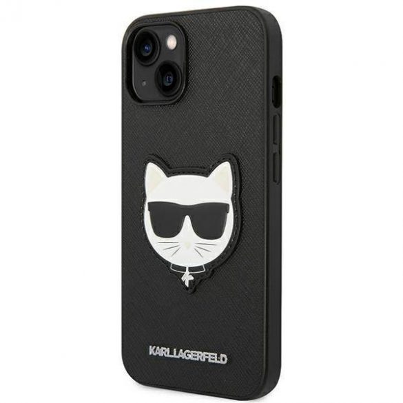 Karl Lagerfeld KLHCP14SSAPCHK iPhone 14 / 15 / 13 6,1" hardcase czarny/negru Saffiano Choupette Head Patch