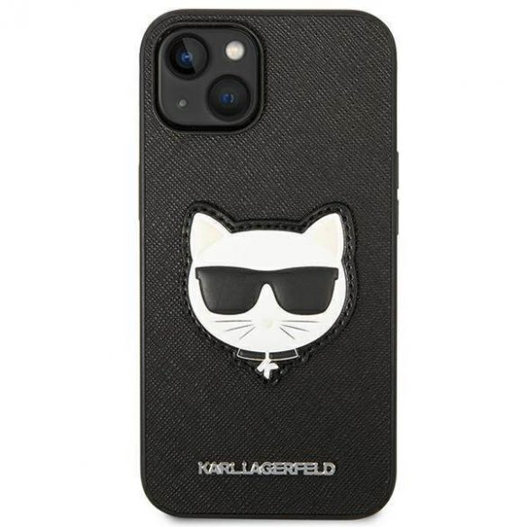 Karl Lagerfeld KLHCP14SSAPCHK iPhone 14 / 15 / 13 6,1" hardcase czarny/negru Saffiano Choupette Head Patch