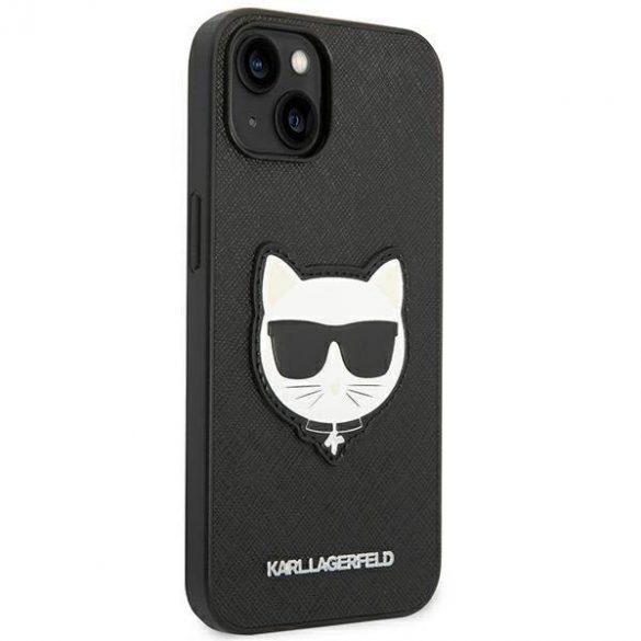 Karl Lagerfeld KLHCP14SSAPCHK iPhone 14 / 15 / 13 6,1" hardcase czarny/negru Saffiano Choupette Head Patch