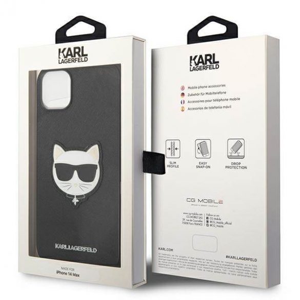 Karl Lagerfeld KLHCP14SSAPCHK iPhone 14 / 15 / 13 6,1" hardcase czarny/negru Saffiano Choupette Head Patch