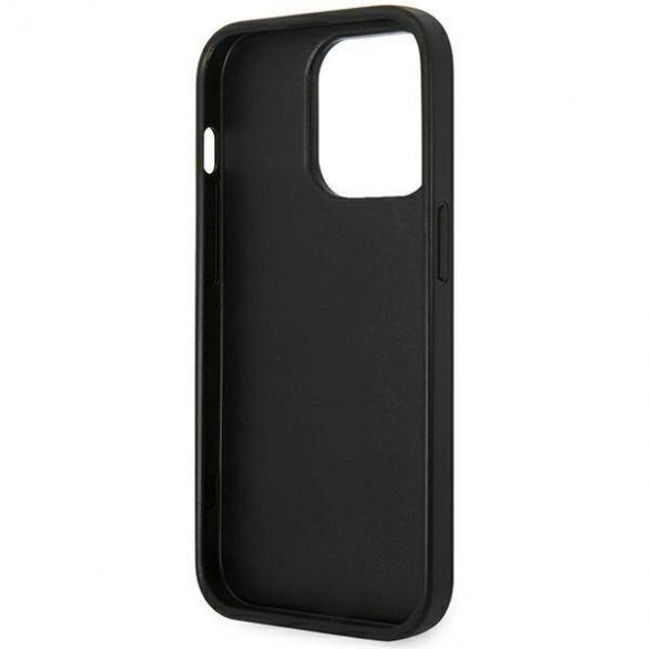 Karl Lagerfeld KLHCP14LSAPCHK Carcasă rigidă pentru iPhone 14 Pro de 6,1 inchi, negru/negru, Saffiano Choupette Head Patch