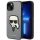 Karl Lagerfeld KLHCP14MSAPKHG iPhone 14 Plus / 15 Plus 6,7" srebrny/argintiu Hardcase Saffiano Karl's Head Patch