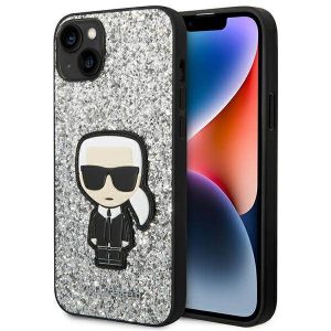 Karl Lagerfeld KLHCP14SGFKPG iPhone 14 / 15 / 13 6,1" hardcase srebrny/argintiu Glitter Flakes Ikonik