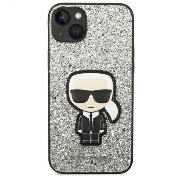 Karl Lagerfeld KLHCP14SGFKPG iPhone 14 / 15 / 13 6,1" hardcase srebrny/argintiu Glitter Flakes Ikonik