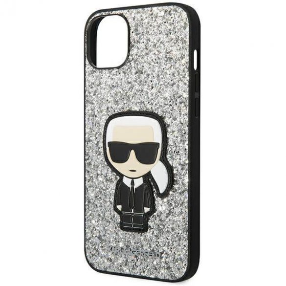 Karl Lagerfeld KLHCP14SGFKPG iPhone 14 / 15 / 13 6,1" hardcase srebrny/argintiu Glitter Flakes Ikonik