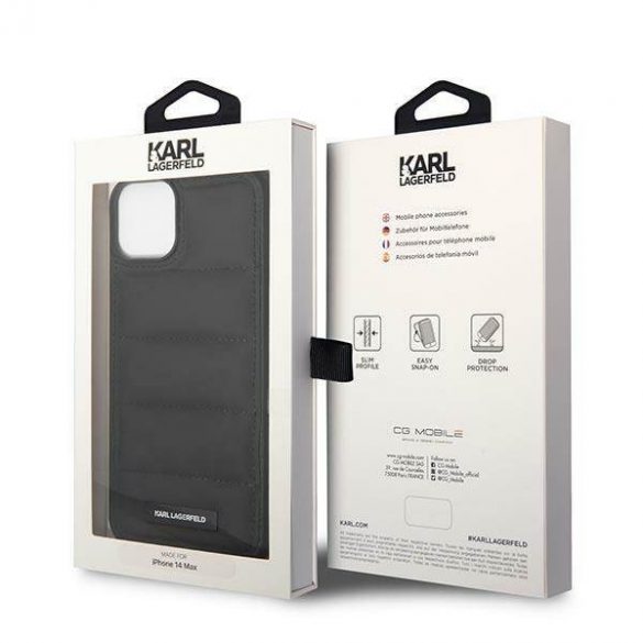 Karl Lagerfeld KLHCP14SPSQAK iPhone 14 / 15 / 13 6,1" hardcase czarny/negru Puffy Elongated Logo