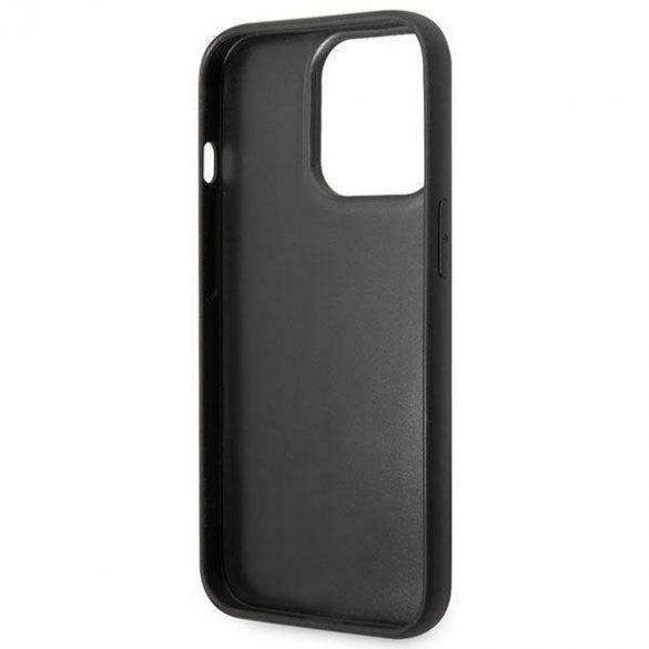 Karl Lagerfeld KLHCP14LPSQAK Husă rigidă pentru iPhone 14 Pro de 6,1 inchi, negru/negru, Puffy Elongated Logo