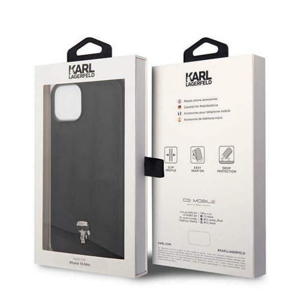 Karl Lagerfeld KLHCP14MPSQPK iPhone 14 Plus / 15 Plus 6,7" hardcase czarny/negru Puffy Ikonik Pin