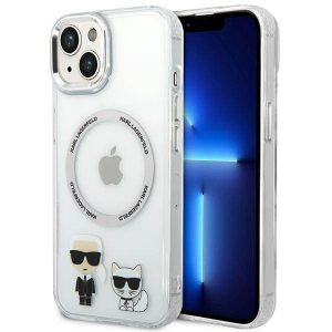 Karl Lagerfeld KLHMP14MHKCT iPhone 14 Plus / 15 Plus 6,7" hard Husă transparent/transparent Karl & Choupette Aluminium Magsafe