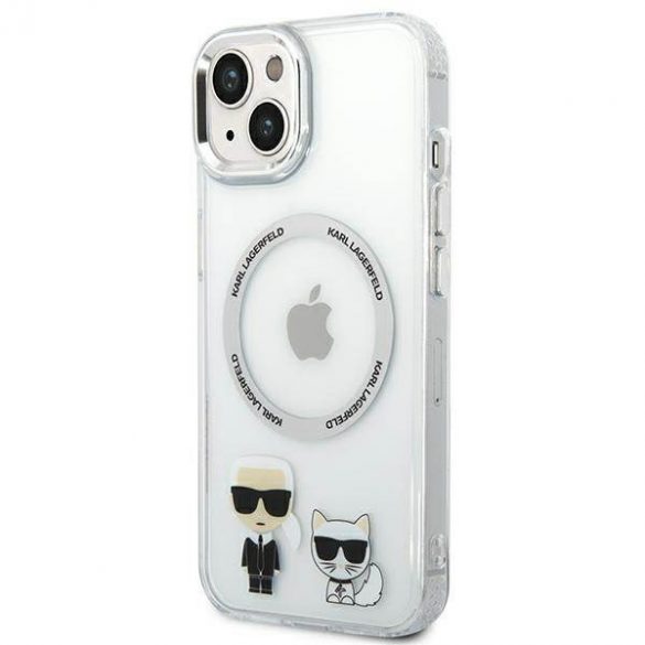 Karl Lagerfeld KLHMP14MHKCT iPhone 14 Plus / 15 Plus 6,7" hard Husă transparent/transparent Karl & Choupette Aluminium Magsafe