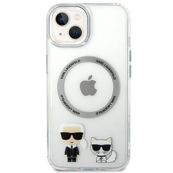 Karl Lagerfeld KLHMP14MHKCT iPhone 14 Plus / 15 Plus 6,7" hard Husă transparent/transparent Karl & Choupette Aluminium Magsafe