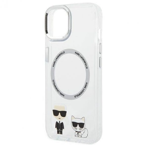 Karl Lagerfeld KLHMP14MHKCT iPhone 14 Plus / 15 Plus 6,7" hard Husă transparent/transparent Karl & Choupette Aluminium Magsafe