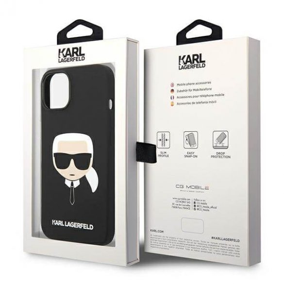 Karl Lagerfeld KLHMP14MSLKHBK iPhone 14 Plus / 15 Plus 6,7" hardcase czarny/negru Silicon Karl's Head Magsafe