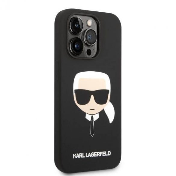 Karl Lagerfeld KLHMP14XSLKHBK iPhone 14 Pro Max 6,7" hardcase czarny/negru Silicon Karl's Head Magsafe