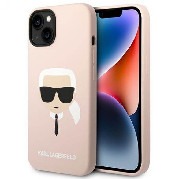 Karl Lagerfeld KLHMP14SSLKHLP iPhone 14 / 15 / 13 6,1" hardcase jasnoróżowy/roz deschis Silicon Karl's Head Magsafe