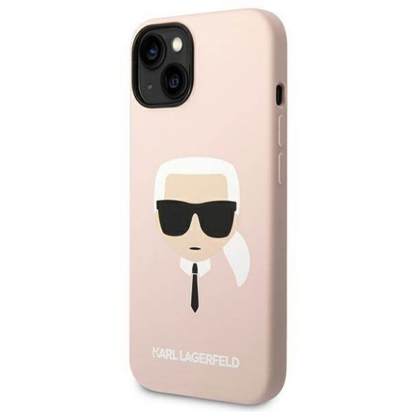 Karl Lagerfeld KLHMP14SSLKHLP iPhone 14 / 15 / 13 6,1" hardcase jasnoróżowy/roz deschis Silicon Karl's Head Magsafe