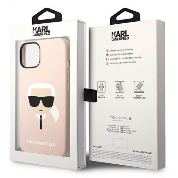 Karl Lagerfeld KLHMP14SSLKHLP iPhone 14 / 15 / 13 6,1" hardcase jasnoróżowy/roz deschis Silicon Karl's Head Magsafe