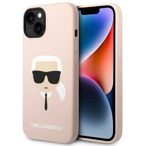 Karl Lagerfeld KLHMP14MSLKHLP iPhone 14 Plus / 15 Plus 6,7" hardcase jasnoróżowy/roz deschis Silicon Karl's Head Magsafe