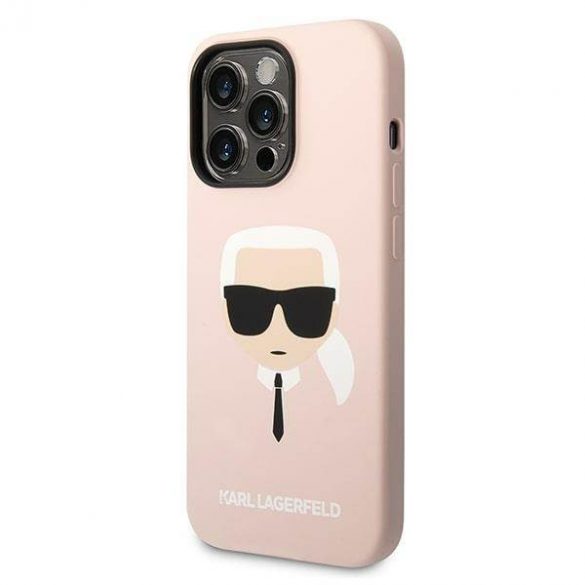 Karl Lagerfeld KLHMP14XSLKHLP Carcasă rigidă pentru iPhone 14 Pro Max 6,7" jasnoróżowy/roz deschis Husă din silicon Karl's Head Magsafe