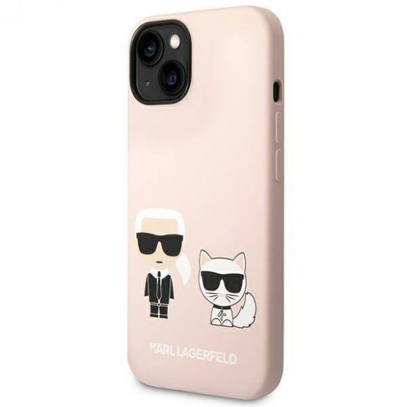 Karl Lagerfeld KLHMP14SSSKCI iPhone 14 / 15 / 13 6,1" hardcase jasnoróżowy/roz deschis Silicon Karl & Choupette Magsafe