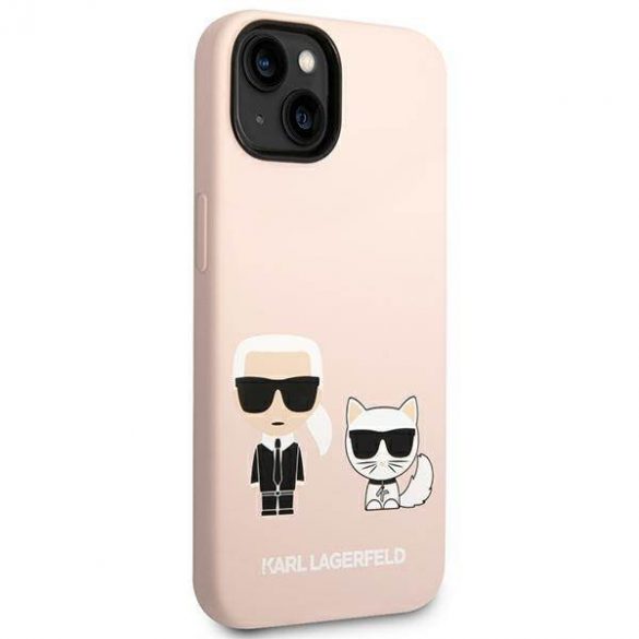 Karl Lagerfeld KLHMP14SSSKCI iPhone 14 / 15 / 13 6,1" hardcase jasnoróżowy/roz deschis Silicon Karl & Choupette Magsafe