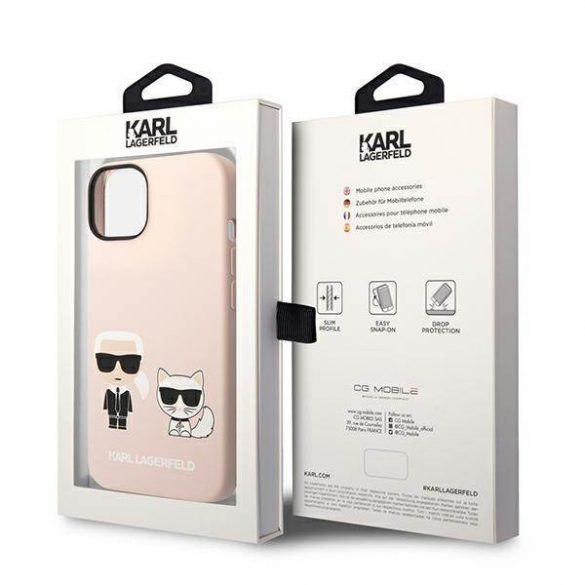 Karl Lagerfeld KLHMP14SSSKCI iPhone 14 / 15 / 13 6,1" hardcase jasnoróżowy/roz deschis Silicon Karl & Choupette Magsafe