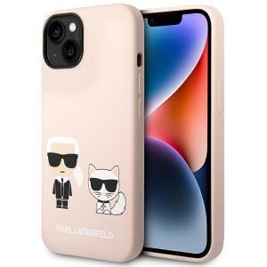 Karl Lagerfeld KLHMP14MSSKCI iPhone 14 Plus / 15 Plus 6,7" hard Husă roz deschis/light roz Silicone Karl & Choupette Magsafe