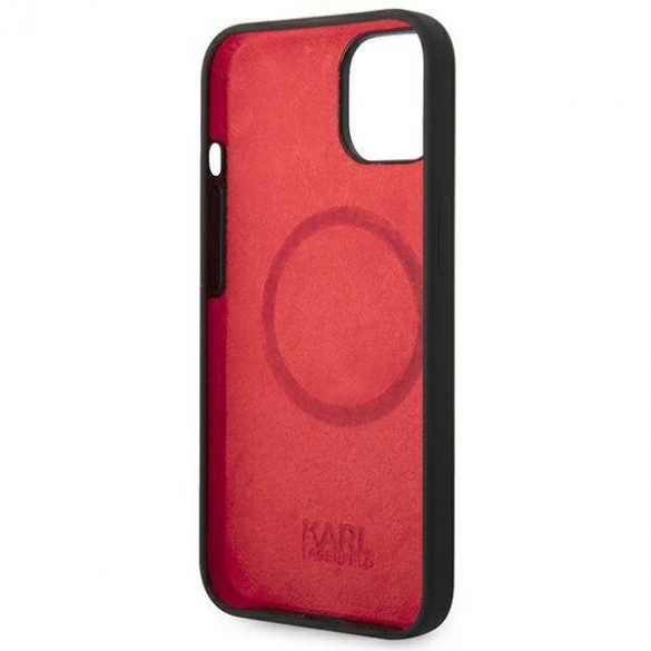 Karl Lagerfeld KLHMP14MSLMP1K iPhone 14 Plus / 15 Plus 6,7" hard Husă negru / negru Silicone Plaque Magsafe