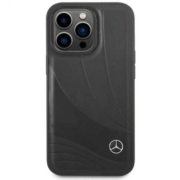 Mercedes MEHCP14L8ROLK iPhone 14 Pro 6,1 carcasă rigidă/neagră Leather Wave Patern"