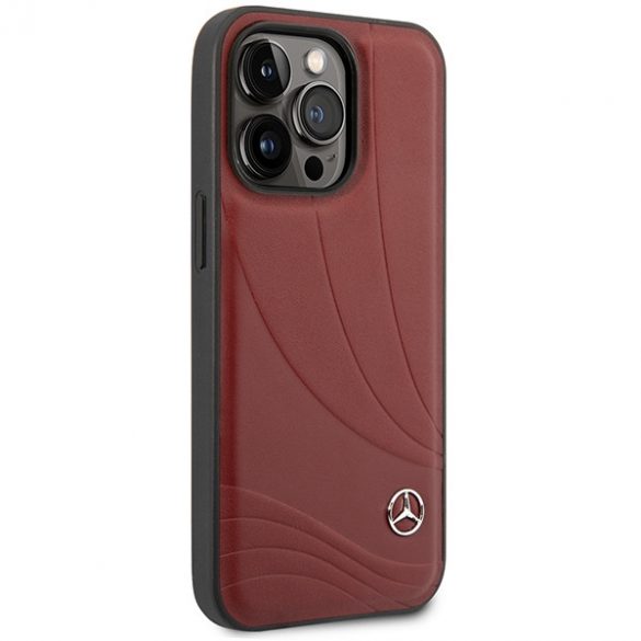 Mercedes MEHCP14L8ROLR iPhone 14 Pro 6.1 husă rigidă, neagră, piele Wave Patern"