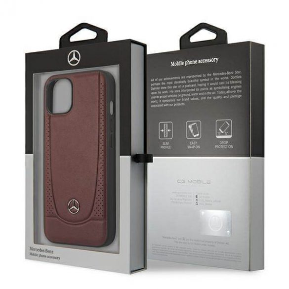 Mercedes MEHCP14SARMRE iPhone 14 / 15 / 13 6.1" czerwony/redcase hardcase Piele Urban Bengale