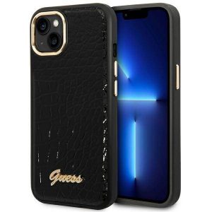 Guess GUHCP14MHGCRHK Husă rigidă pentru iPhone 14 Plus / 15 Plus de 6,7 inchi, negru/czarny Colecția Croco