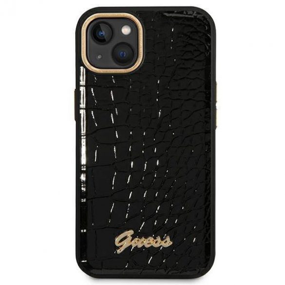 Guess GUHCP14MHGCRHK Husă rigidă pentru iPhone 14 Plus / 15 Plus de 6,7 inchi, negru/czarny Colecția Croco