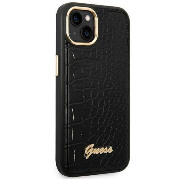 Guess GUHCP14MHGCRHK Husă rigidă pentru iPhone 14 Plus / 15 Plus de 6,7 inchi, negru/czarny Colecția Croco