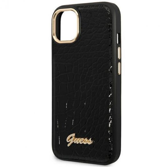 Guess GUHCP14MHGCRHK Husă rigidă pentru iPhone 14 Plus / 15 Plus de 6,7 inchi, negru/czarny Colecția Croco