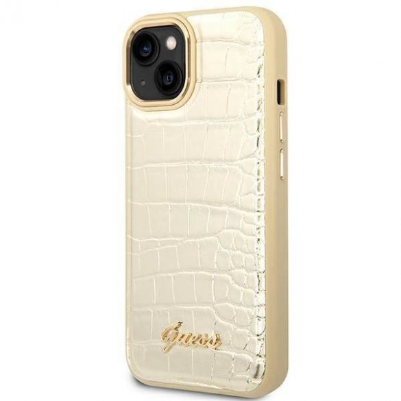 Guess GUHCP14SHGCRHD iPhone 14 / 15 / 13 6,1" złoty/aur hardcase Croco Collection