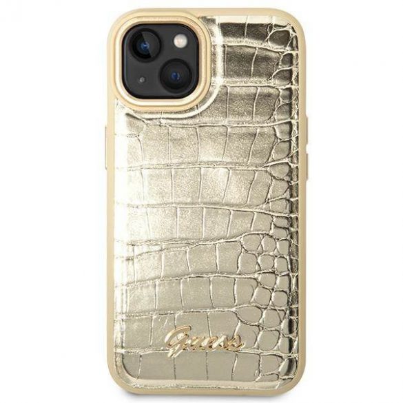 Guess GUHCP14SHGCRHD iPhone 14 / 15 / 13 6,1" złoty/aur hardcase Croco Collection