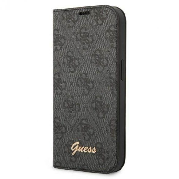 Husă Guess GUBKP14LHG4SHK pentru iPhone 14 Pro 6,1" cu carte neagră/czarny 4G Vintage Gold Logo